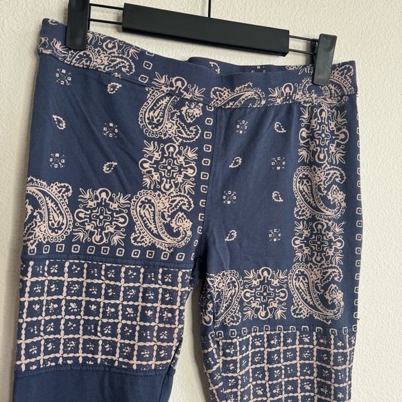 Free People boho patchwork blue leggings size small - Picture 4 of 5